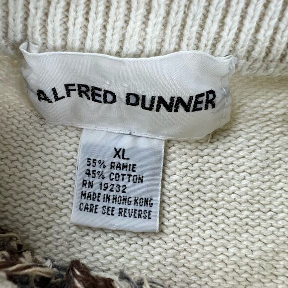 Alfred Dunner Vintage Fall Sweater Heavy Knit Women's size XL Off white Brown - Picture 3 of 8
